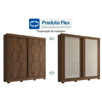 Guarda Roupa Casal 2 Portas de Correr e 3 Gavetas c/ Pés Ilhéus Branco - Panan - 2