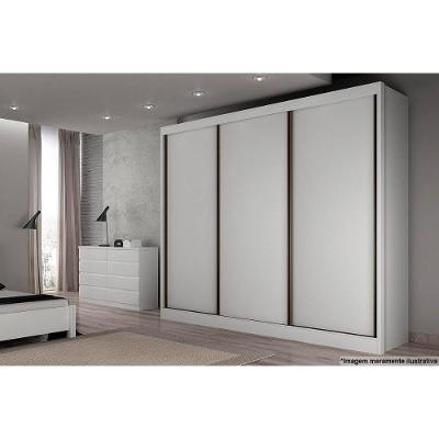 Guarda Roupa Casal Diamond-Londres 3 Portas de Correr 6 Gavetas Freijo Cumaru MDF