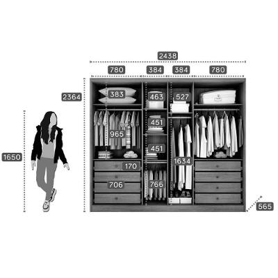 Guarda Roupa Casal Rizon Plus 6 Portas de Abrir 8 Gavetas Freijo Cumaru c- Fendi