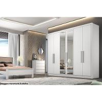 Guarda Roupa Casal 6 Portas e 8 Gavetas c/ Espelho Rizon Plus Freijo Cumaru c/ Fendi - Novo Horizonte - 3