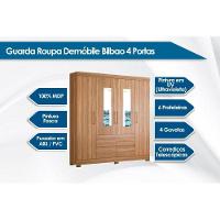 Guarda Roupa Casal 4 Portas e 4 Gavetas c/ Espelhos Bilbao Amêndola/Off White - Demóbile - 5