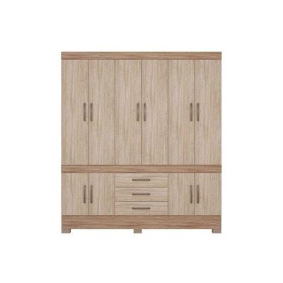 Guarda Roupa Casal New Murano 10 Portas de Bater 3 Gavetas Amêndola-Off White Demóbile