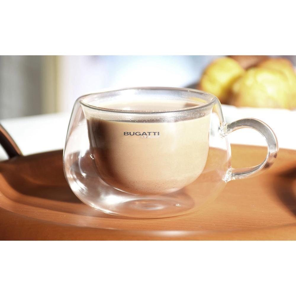 Jogo 6 Xícaras Chá Com Alça 200ml Parede Dupla Bugatti - 2