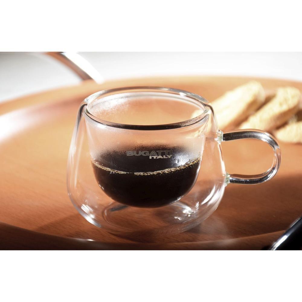 Jogo 6 Xícaras Café Parede Dupla Com Alça 100ml Bugatti - 5