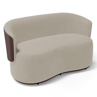 Kit 2 Poltronas E 1 Namoradeira Aisha Orgânica Composê Sintético Marrom E Suede Bege - Desk Design