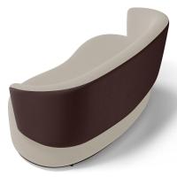 Kit 2 Poltronas E 1 Namoradeira Aisha Orgânica Composê Sintético Marrom E Suede Bege - Desk Design - 5