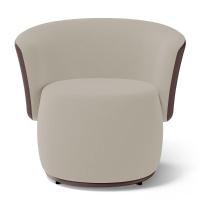 Kit 2 Poltronas E 1 Namoradeira Aisha Orgânica Composê Sintético Marrom E Suede Bege - Desk Design - 7