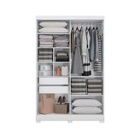 Guarda Roupa Solteiro 2 Portas de Correr e 2 Gavetas c/Pés N571 Branco/Macadamia - Kappesberg - 2