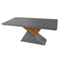 Mesa de Sala Jantar Dubai c/Tampo Madeirado Canto Reto 180x90cm Grafite/Imbuia - Rufato