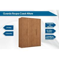 Guarda Roupa Solteiro 4 Portas e 3 Gavetas Attore Amêndola Touch - Demóbile