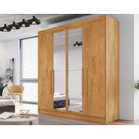 Guarda Roupa Solteiro 3 Gavetas e 4 Portas c/2 Espelho Nantes Peroba - Europa - 1