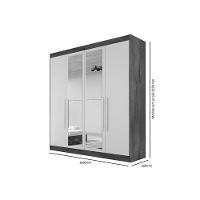 Guarda Roupa Solteiro 3 Gavetas e 4 Portas c/2 Espelho Nantes Peroba - Europa - 3