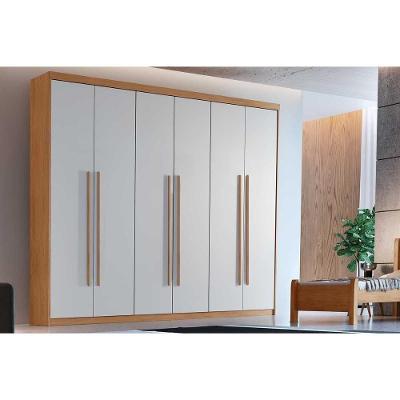 Guarda Roupa Solteiro Hawaii 6 Portas de Abrir 2 Gavetas Naturale-off White Rufato