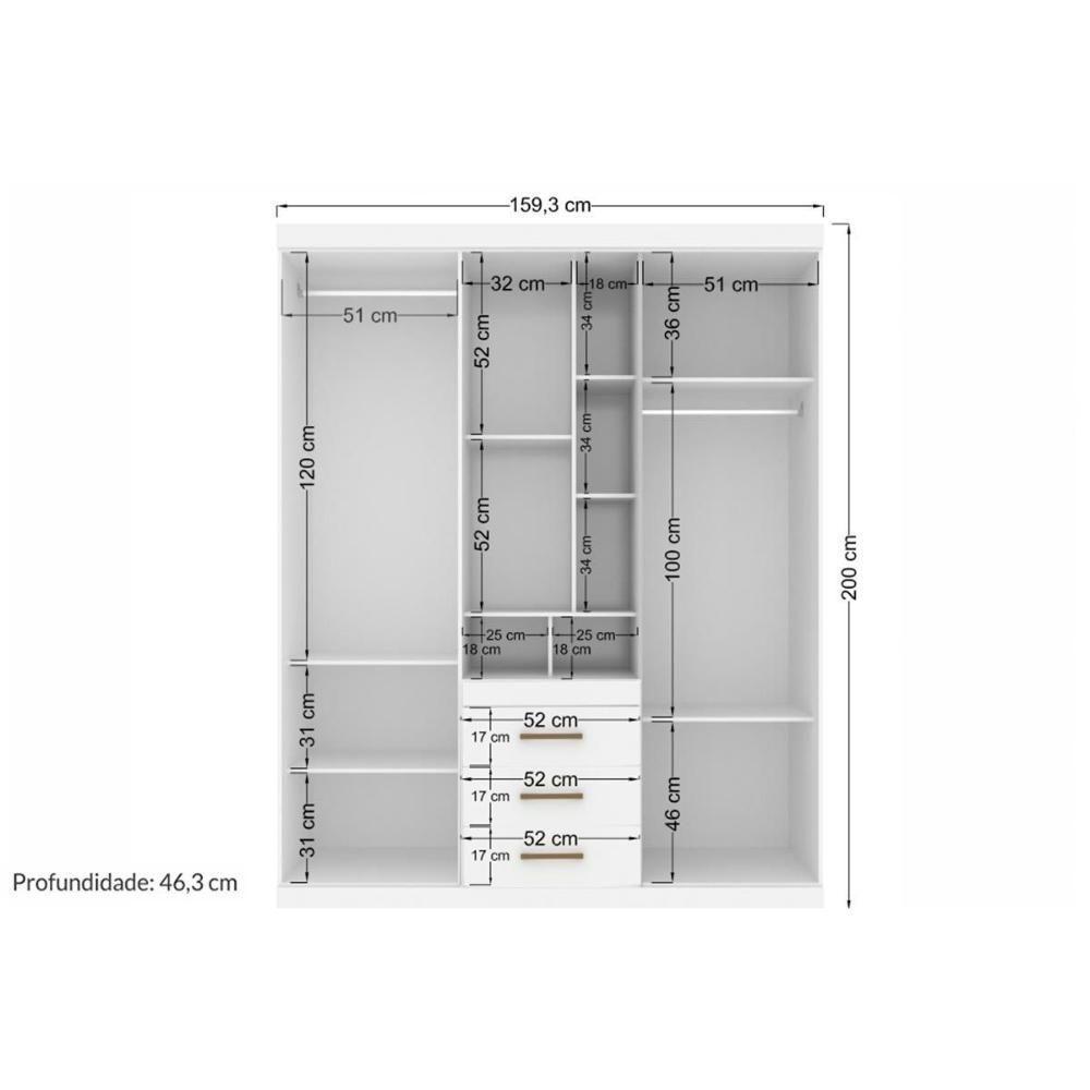 Guarda Roupa Solteiro 5 Portas E 3 Gavetas Havana Star 5.3 Atacama - Santos Andirá - 2