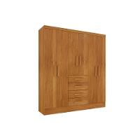 Guarda Roupa Solteiro 6 Portas e 4 Gavetas Arizona Cinamomo - Tcil Móveis - 1