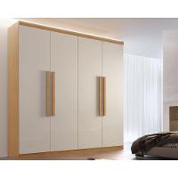 Guarda Roupa Solteiro 4 Portas e 3 Gavetas Império Naturale/Off White - Rufato - 1