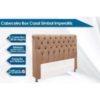 Cabeceira Cama Box Estofada Casal Casal Imperatriz Plus Suede Marrom Taupe - Simbal