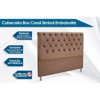 Cabeceira Cama Box Estofada Casal Casal Embaixatriz Plus Suede Cinza - Simbal - 3