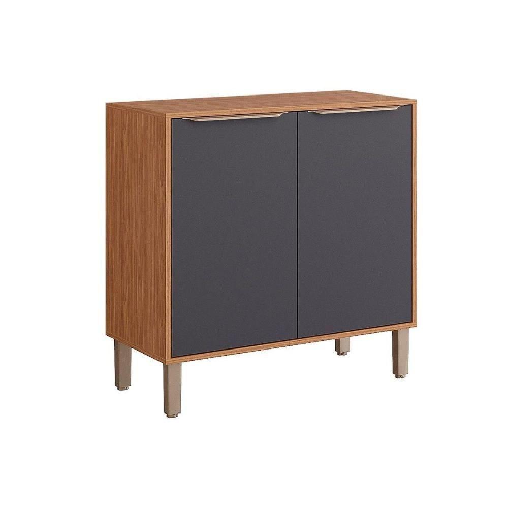 Balcão de Cozinha Divina c/2 Portas e Tampo 80 cm Freijo/Titanium - MGM - 1