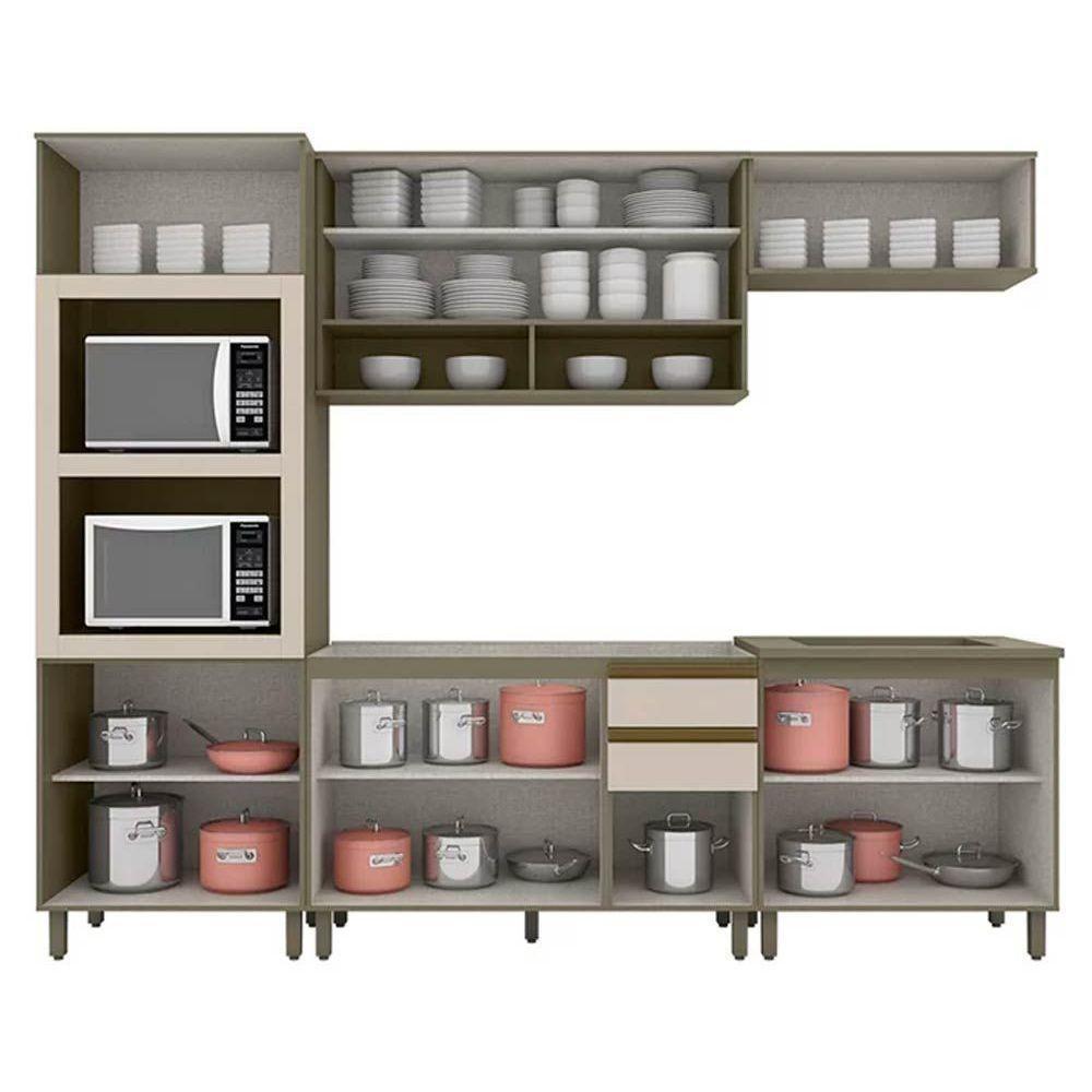 Cozinha Completa Connect 6 Peças (2 Aéreos+2balcões+1paneleiro+1complemento) S-pia Duna-cristal - 9