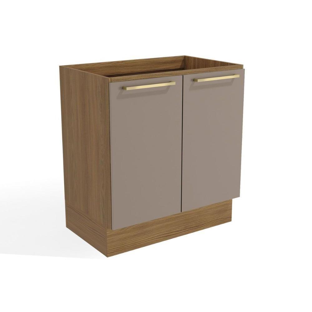 Balcão De Cozinha Botanic M623 C/ 2 Portas S/tampo 80cm Nogueira/fendi - Kappesberg - 1