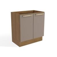 Balcão De Cozinha Botanic M623 C/ 2 Portas S/tampo 80cm Nogueira/fendi - Kappesberg - 1