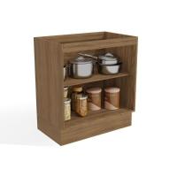 Balcão De Cozinha Botanic M623 C/ 2 Portas S/tampo 80cm Nogueira/fendi - Kappesberg