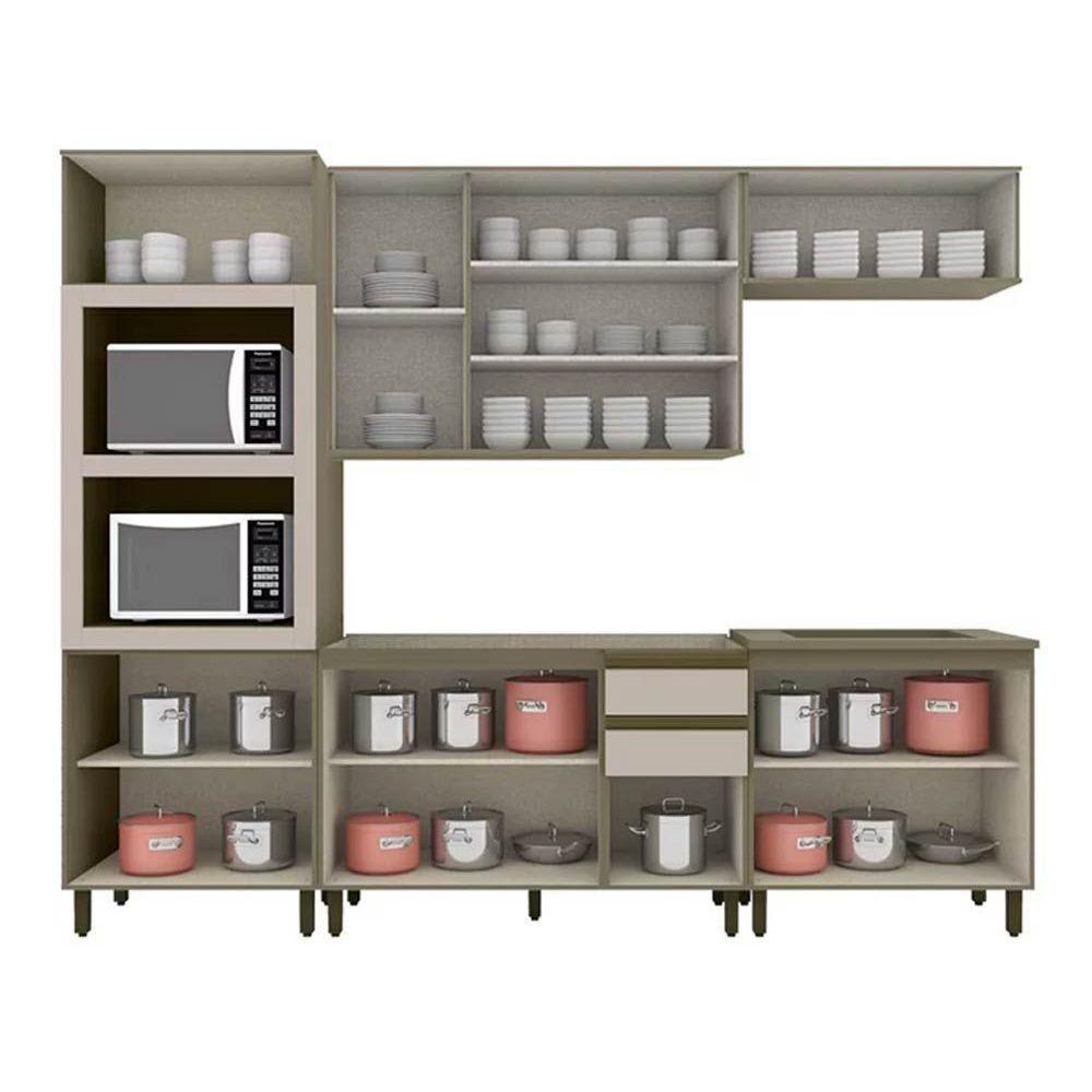 Cozinha Completa Connect 6 Peças (2 Aéreos+2balcões+1paneleiro+1complemento) S-pia Duna-cristal - 8