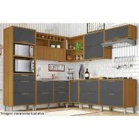 Balcão de Cozinha Imperatriz 1 Porta e 1 Gaveta c/ Tampo 80cm Freijo/Off White - Nesher