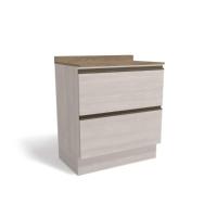 Balcão de Cozinha Maxxi G755 2 Gavetas c/Tampo 80cm Branco/Nogal - Kappesberg - 1