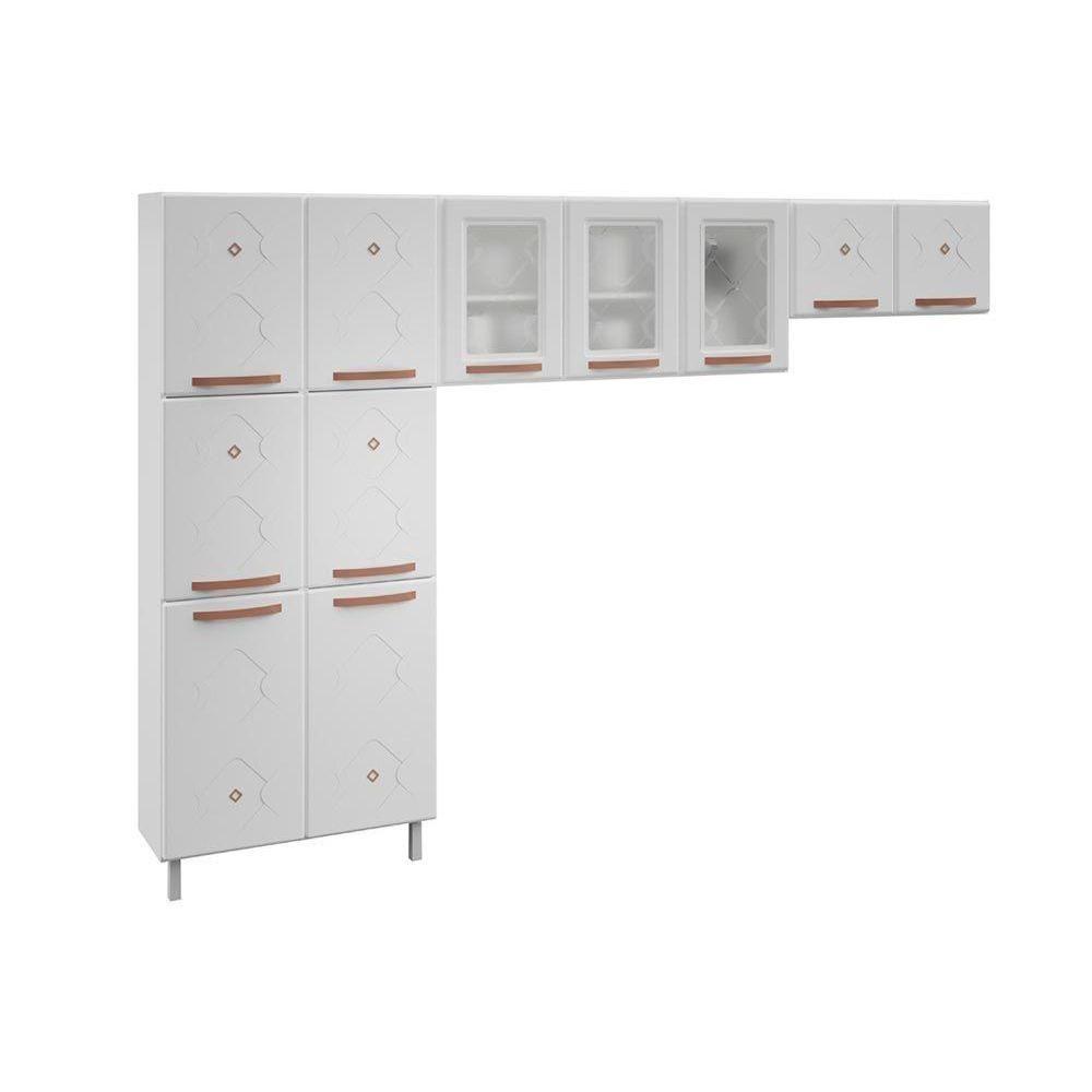 Cozinha Completa Mirage New Aço 3 Peças (2Aéreos+1Paneleiro) CZ31 Branco/Preto - Telasul - 6