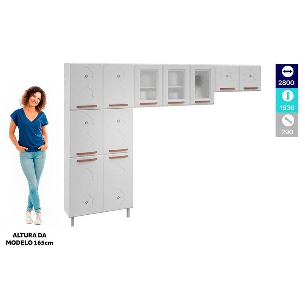 Cozinha Completa Mirage New Aço 3 Peças (2Aéreos+1Paneleiro) CZ31 Branco/Preto - Telasul - 7