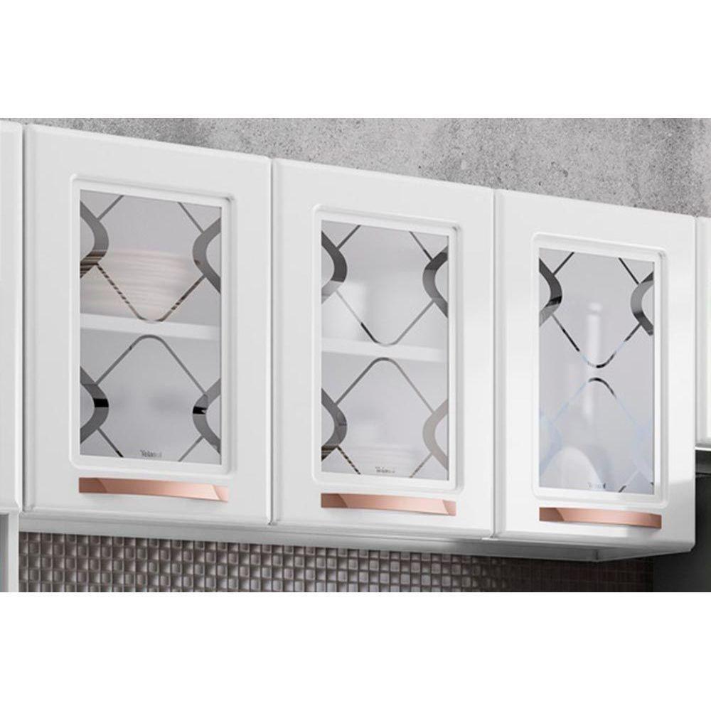 Cozinha Completa Mirage New Aço 3 Peças (2Aéreos+1Paneleiro) CZ31 Branco/Preto - Telasul - 8