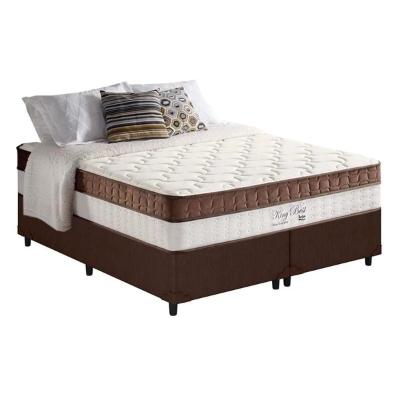Conjunto Box Queen: Colchão Molas Anjos MasterPocket Ensacadas King Best Marrom + Base CRC Courano Brown(158x198)