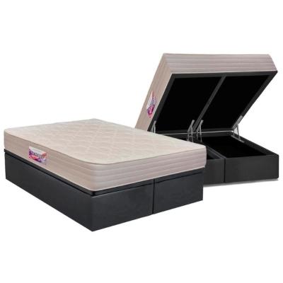 Conjunto Box Baú Queen: Colchão Espuma Herval D45 New Top Double Face + Base CRC Courano Gray(158x198)
