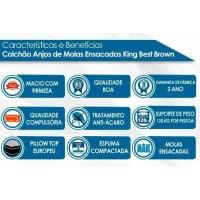 Conjunto Box King: Colchão Molas Anjos MasterPocket Ensacadas King Best Marrom + Base CRC Courano Brown(193x203) - 2