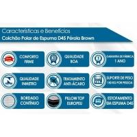 Conjunto Box Baú Casal: Colchão Espuma Polar D45 Pérola Euro Pillow + Base CRC Courano Brown(138x188) - 5