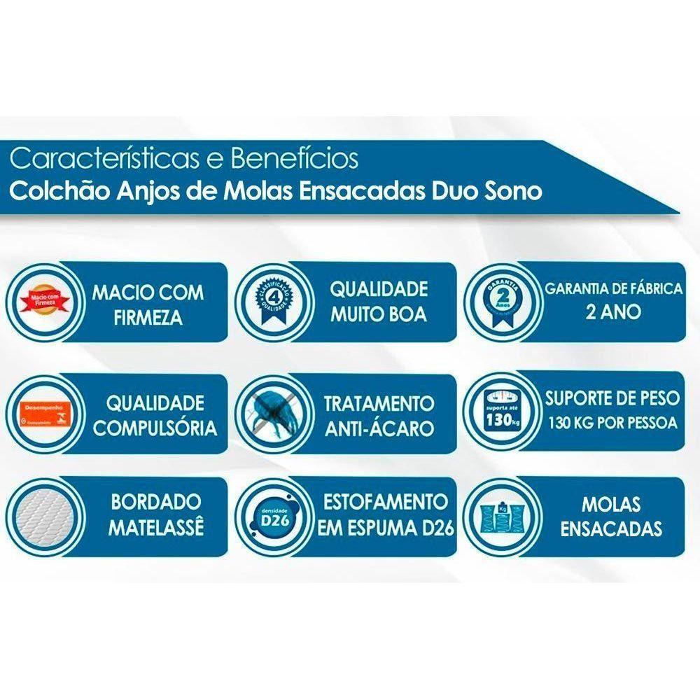 Colchão Solteiro Molas Ensacadas MasterPocket Duo Sono Double Face Euro Pillow Brown (88x188x30) - Anjos - 2