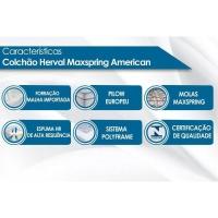 Conjunto Box Casal: Colchão Molas Herval Maxspring American + Base CRC Courano White(138x188)