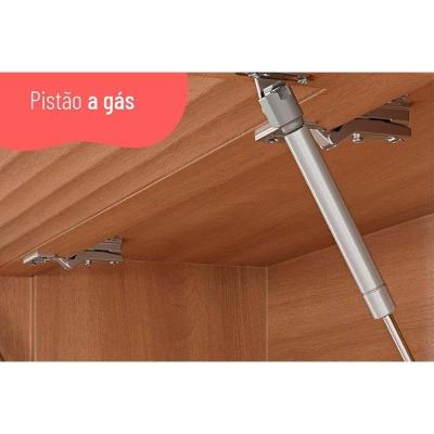 Cozinha Completa Thela Macadâmia 8 Portas 3 Gavetas Madeira 120cm Branco Freijo