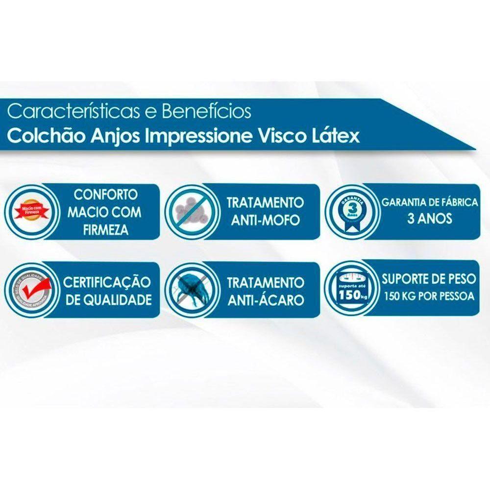 Conjunto Box Queen: Colchão Molas Anjos MasterPocket Ensacadas Impressione + Base CRC Courano White(158x198) - 2