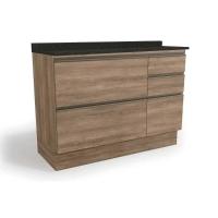 Balcão De Cozinha Maxxi G746 4 Gavetas E 1 Porta C/tampo 120cm Nogal/preto Brilho - Kappesberg - 1