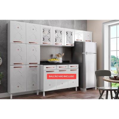 Cozinha Completa Mirage 11 Portas Aço 280cm Branco Cz31 Planejada