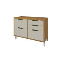 Balcão De Cozinha Baronesa P/pia C/4gavetas E 1 Portas Basculante C/tampo 120cm Freijo/off White - Nesher - 1