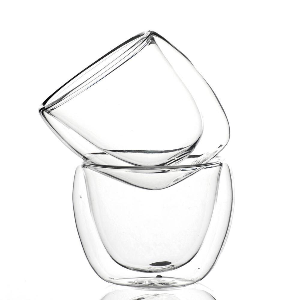 Jogo 6 Copos De Chá Café Parede Dupla 80ml Borossilicato - 2