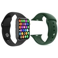 Kit 1 Smartwatch W34 S Preto + 1 Pulseira Verde Escuro - 1