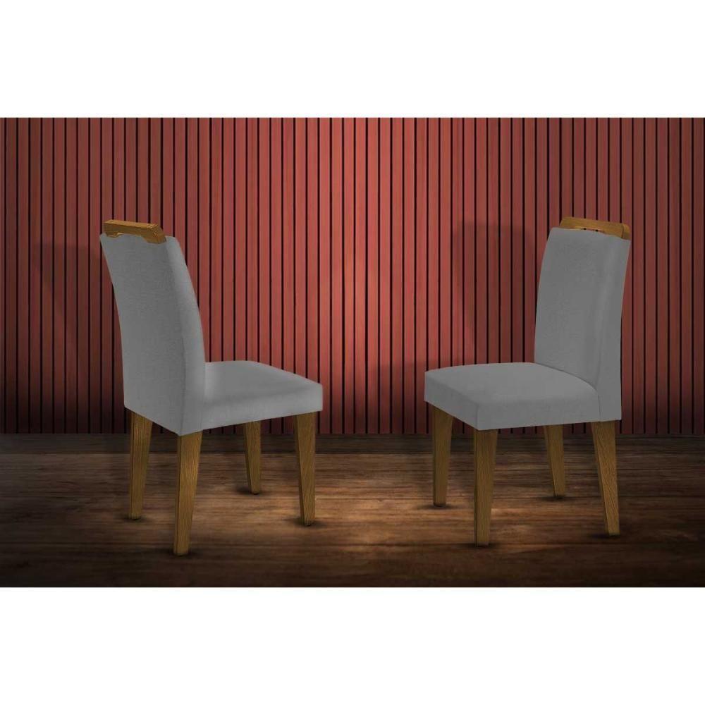 Kit 2 Cadeiras Sala Jantar Athenas Madeira 2 Un Capuccino-grafite - Rufato - 1