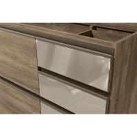 Balcão De Cozinha Maxxi G747 4 Gavetas C- Vidro E 1 Porta C-tampo 120cm Nogal-preto Brilho - 2