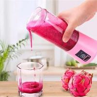 Mini Liquidificador Rosa Mixer Portatil 380Ml Usb - Rosa - 3