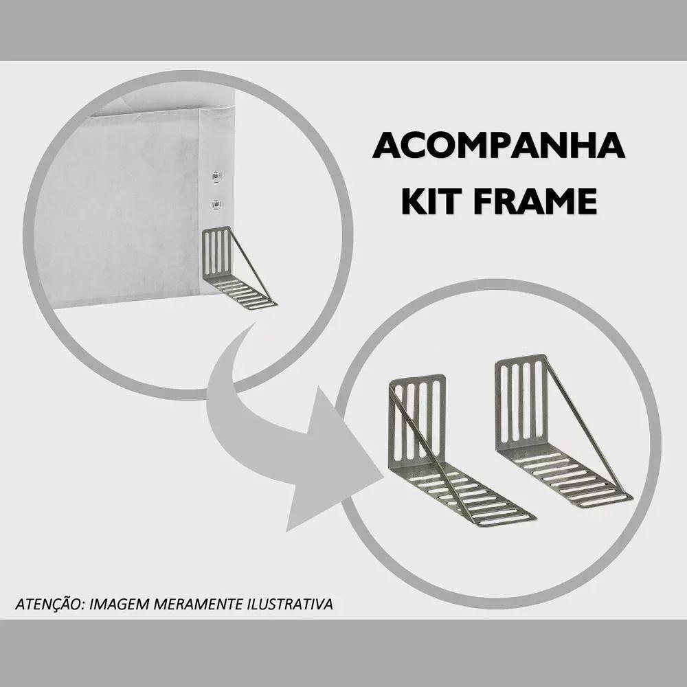 Cabeceira Opala Cama Box Queen 160cm Linho - Ssx Multicoisas Cor Bege Dourado - 5